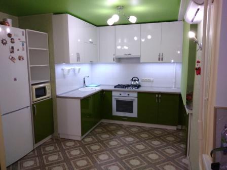  Угловая кухня AGT-panel Олива - Белый глянец.
